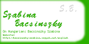 szabina bacsinszky business card
